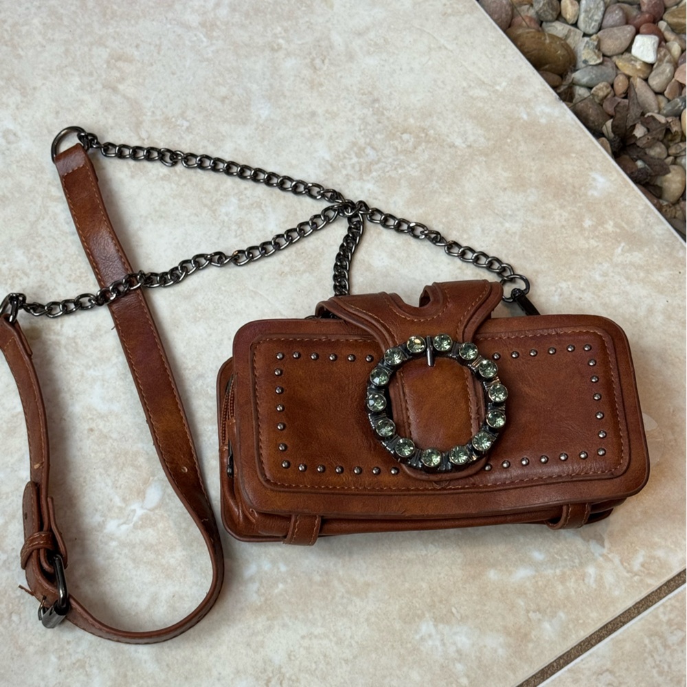 Emerald Rhinestone Small Satchel Clutch Bag